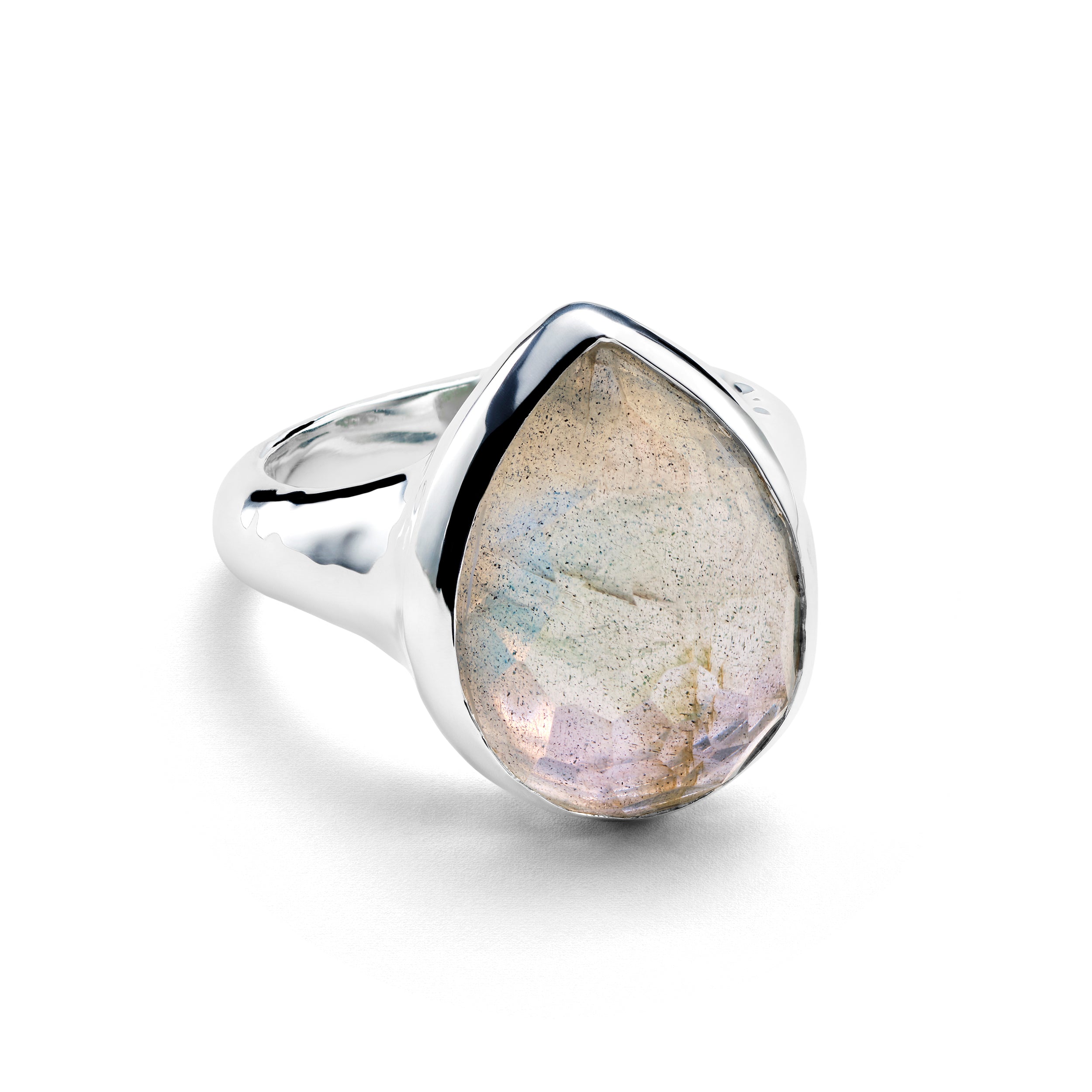 ROCK CRYSTAL AND LABRADORITE DOUBLET