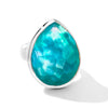 ROCK CRYSTAL MOP DYED GREEN AGATE TRIPLET