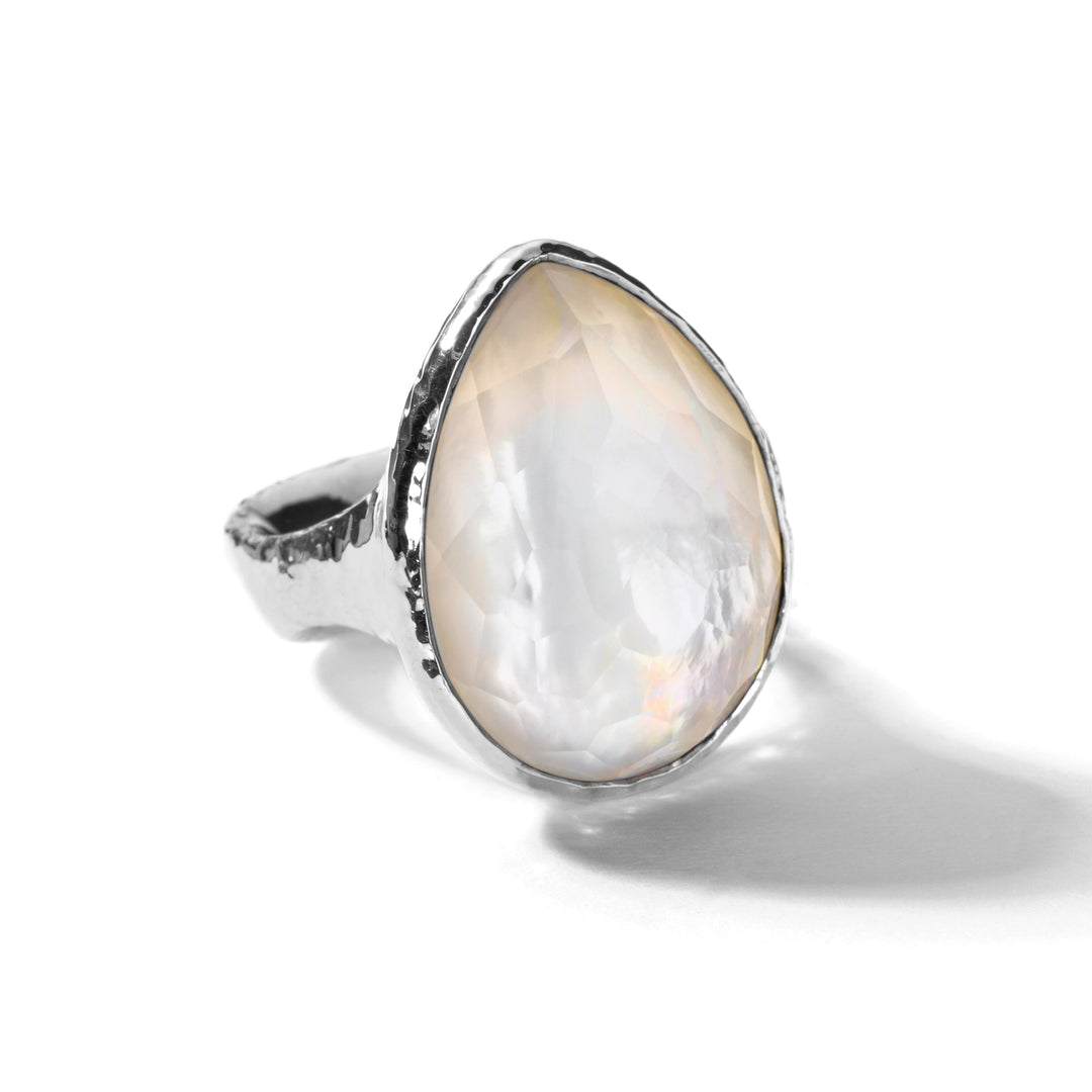 Mother-of-Pearl Sterling Silver Large Teardrop Ring - Front View | IPPOLITA