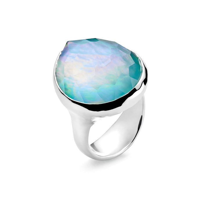 Rock Crystal Mother-of-Pearl 925 Silver Lollipop Ring - Side Angle | IPPOLITA