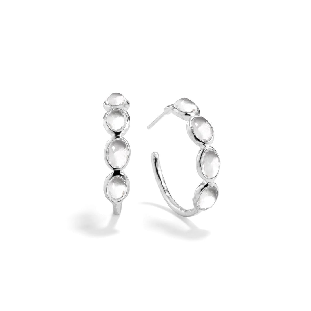 Small 4 Stone Hoop Earrings