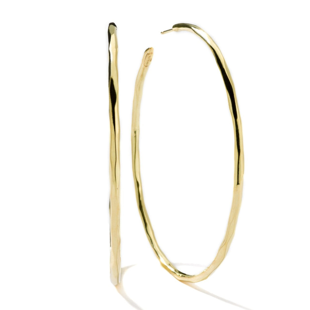18K Gold Extra Large Squiggle Hoop Earrings - Angled Detail | IPPOLITA