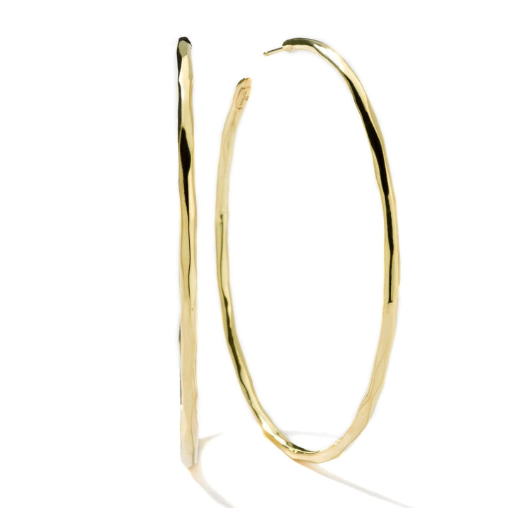 18K Gold Extra Large Squiggle Hoop Earrings - Angled Detail | IPPOLITA