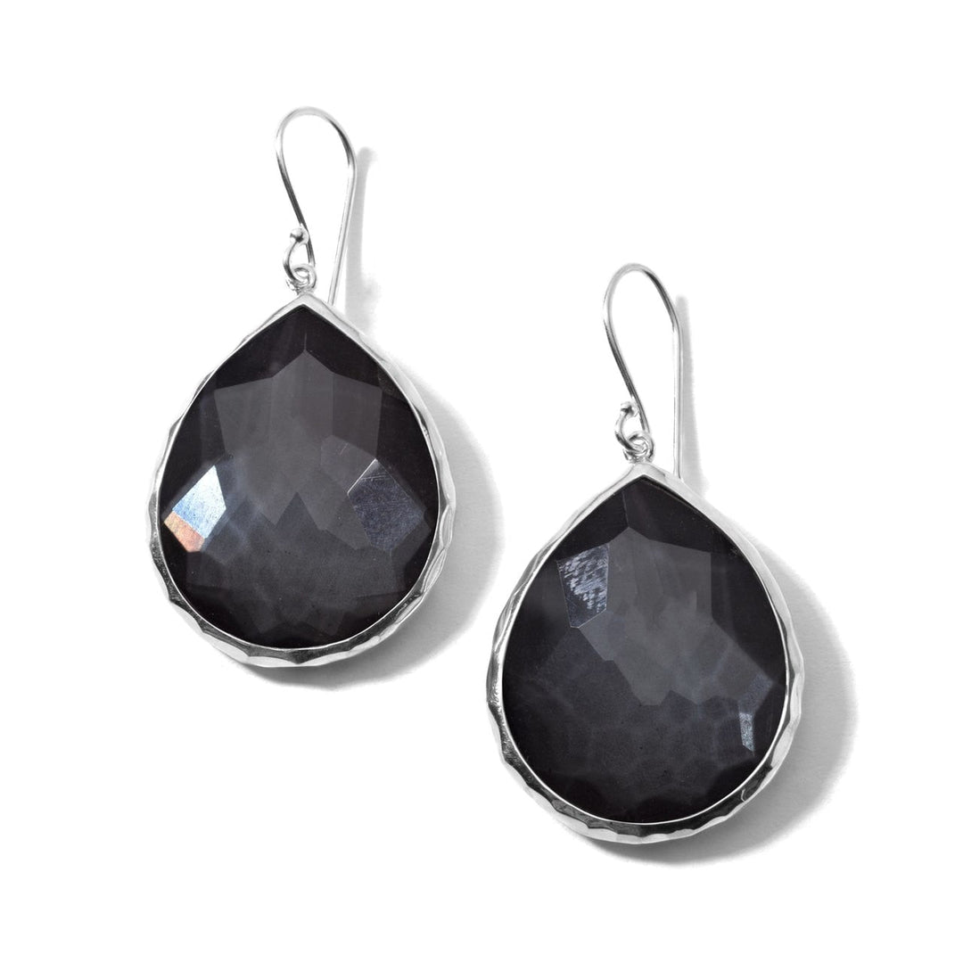Black Hematite Sterling Silver Large Teardrop Earrings - Product View | IPPOLITA