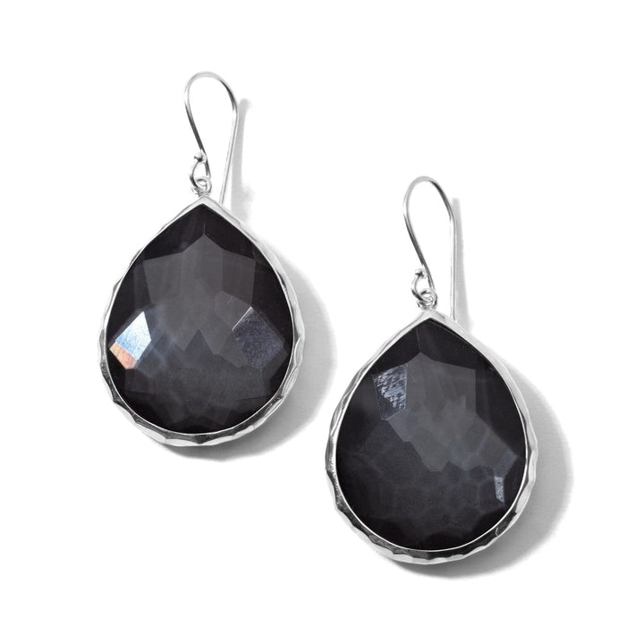 Black Hematite Sterling Silver Large Teardrop Earrings - Product View | IPPOLITA