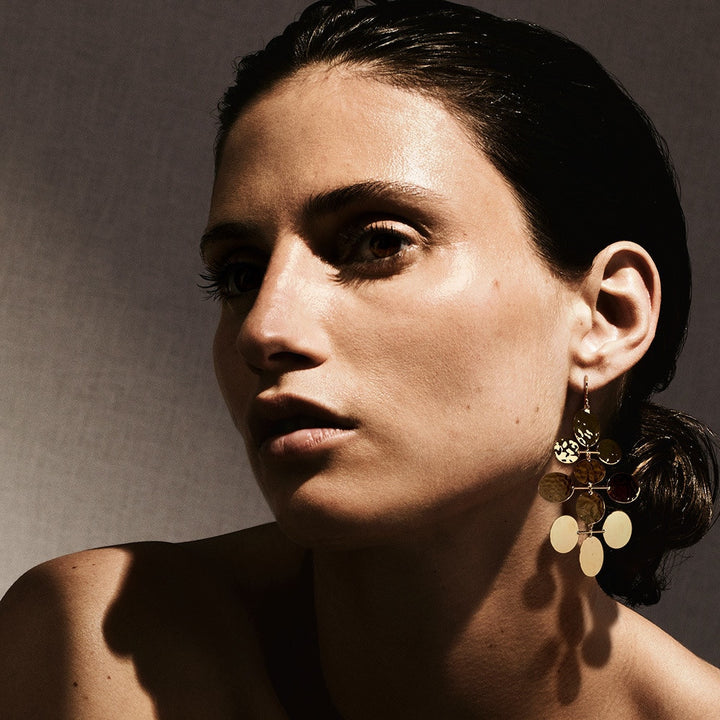 Crinkle Hammered Mobile Cascade Earrings