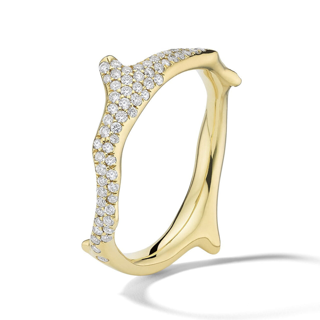 18K Gold Diamond Coral Reef Band Ring - Front View | IPPOLITA
