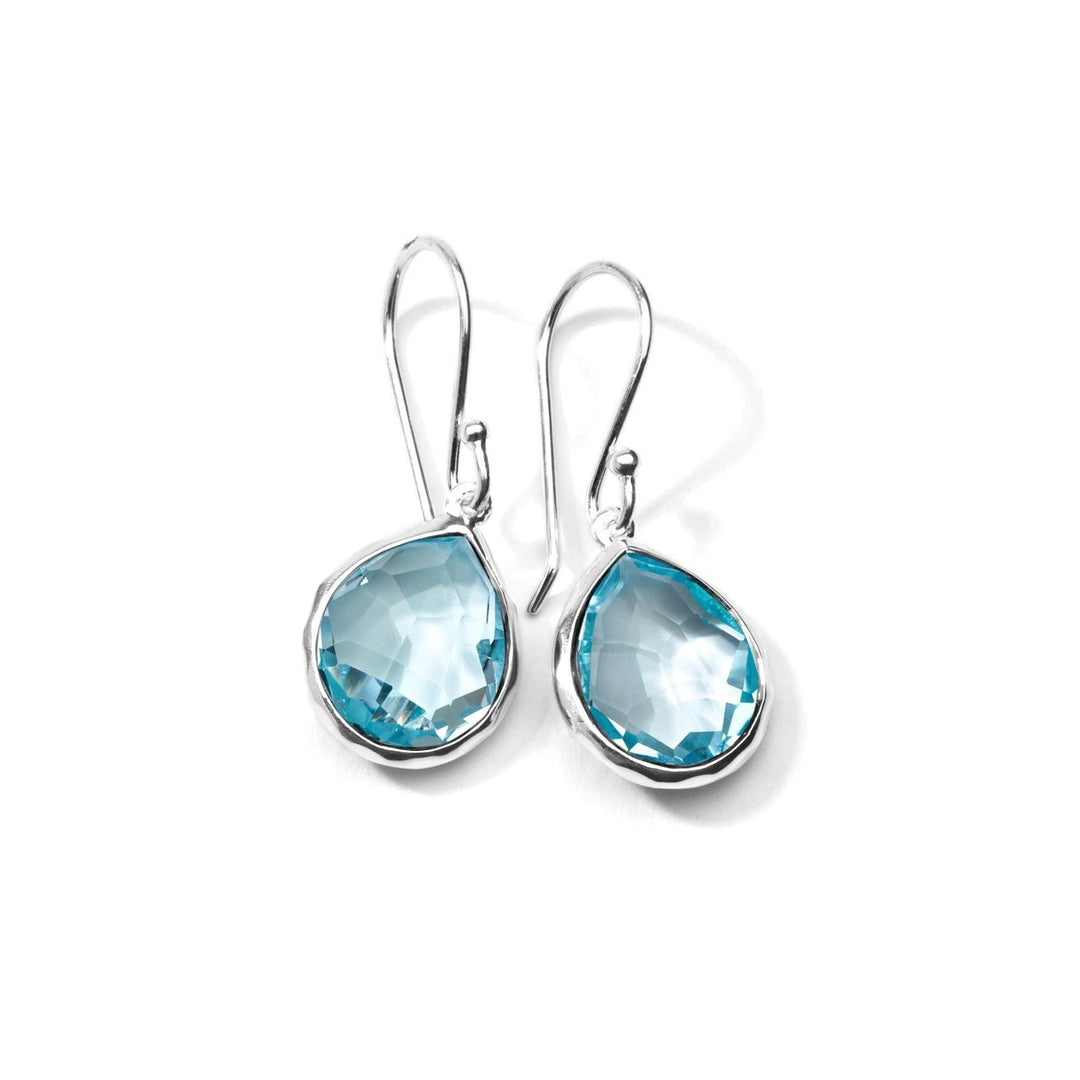 Blue Topaz Sterling Silver Mini Teardrop Earrings - Front View | IPPOLITA
