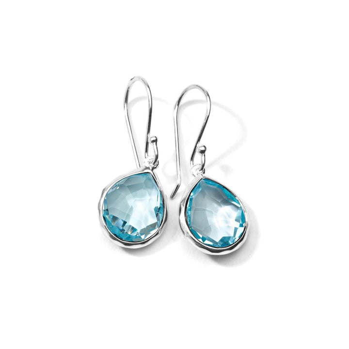 Blue Topaz Sterling Silver Mini Teardrop Earrings - Front View | IPPOLITA
