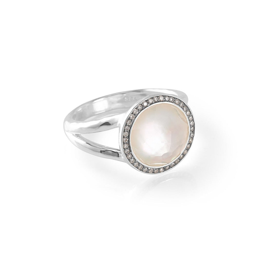Multi-Stone Sterling Silver Mini Lollipop Rings with Diamond Halos - On Model Collection View | IPPOLITA