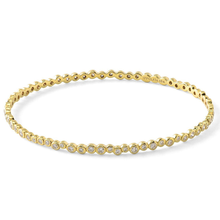 18K Gold Diamond Starlet Bangle Bracelet - Angled Product View | IPPOLITA