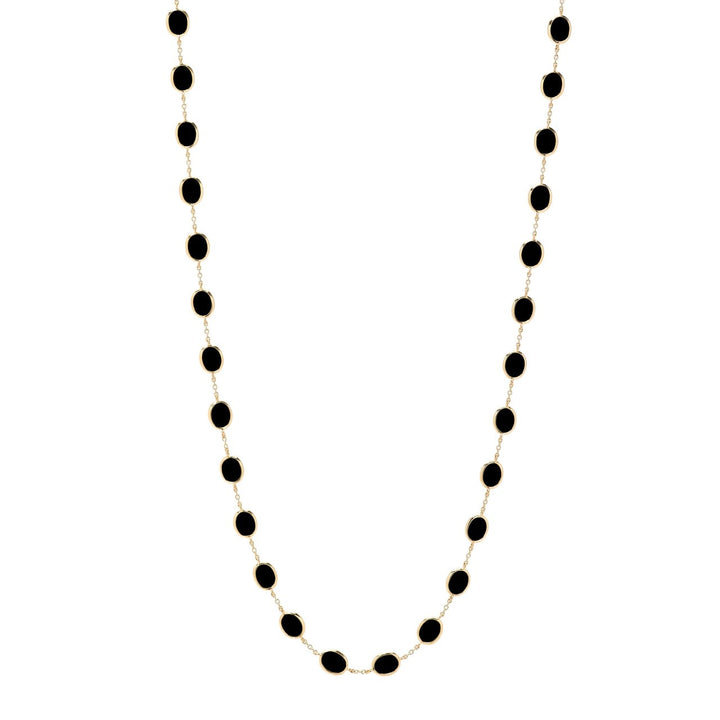 Black Onyx 18K Gold Confetti Necklace - Flat Lay View | IPPOLITA