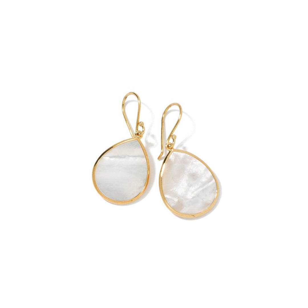 Mother-of-Pearl 18K Gold Teardrop Earrings - Close-Up Product Detail | IPPOLITA