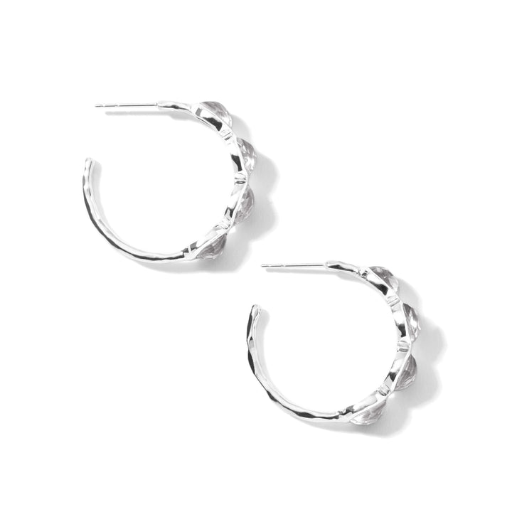 Small 4 Stone Hoop Earrings