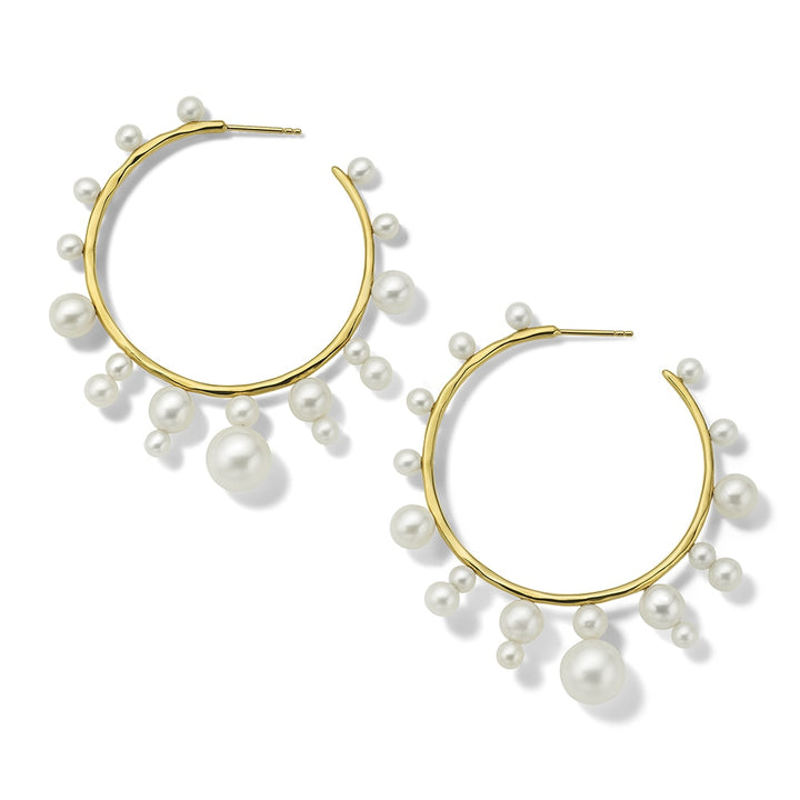 18K Gold Freshwater Pearl Hoops - Flat Lay Detail | IPPOLITA