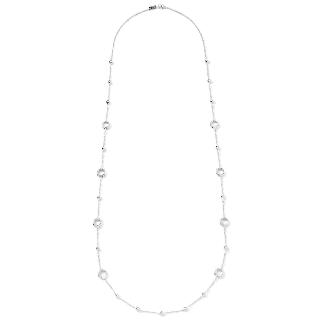 Rock Crystal 925 Silver Station Necklace - Extended Length View | IPPOLITA