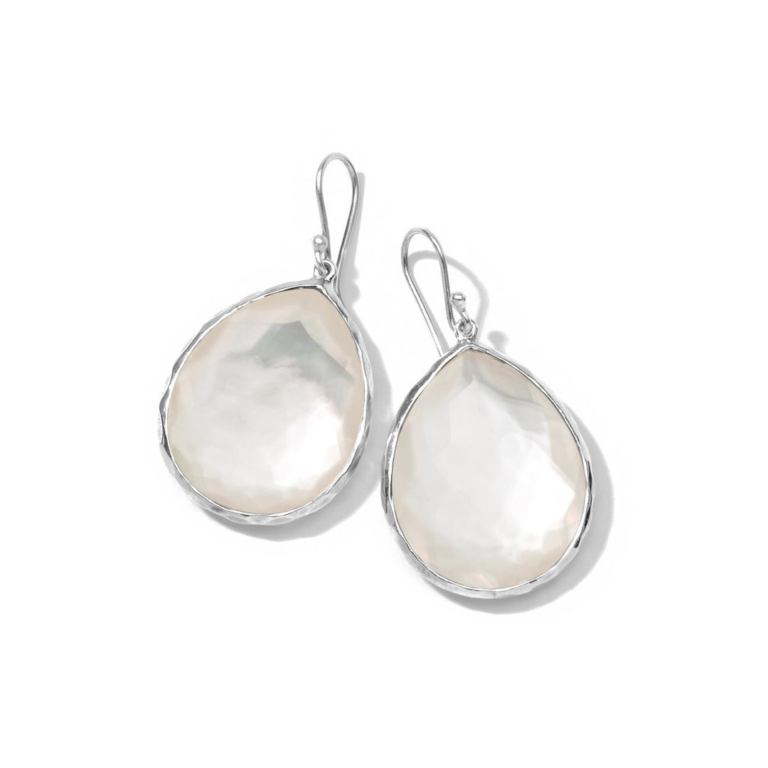 Mother-of-Pearl Sterling Silver Large Teardrop Earrings - Flat Lay Product View | IPPOLITA