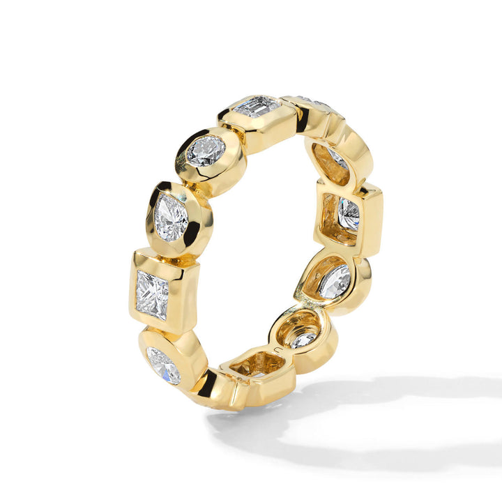 Caramella Eternity Band Ring in 18K Gold with Diamonds GR1015DIA - Side Profile | IPPOLITA