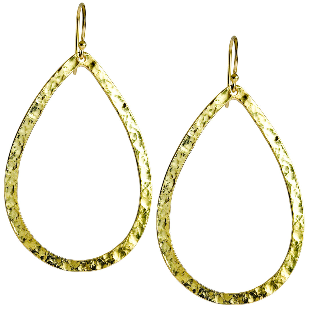Large Hammered Drop Earrings