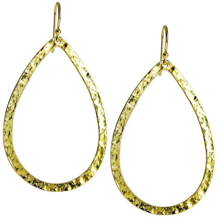 Large Hammered Drop Earrings